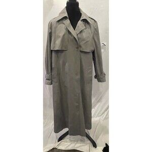 Mens Vintage Gray Trenchcoat Poland Removable wool liner Classic Peacoat 16